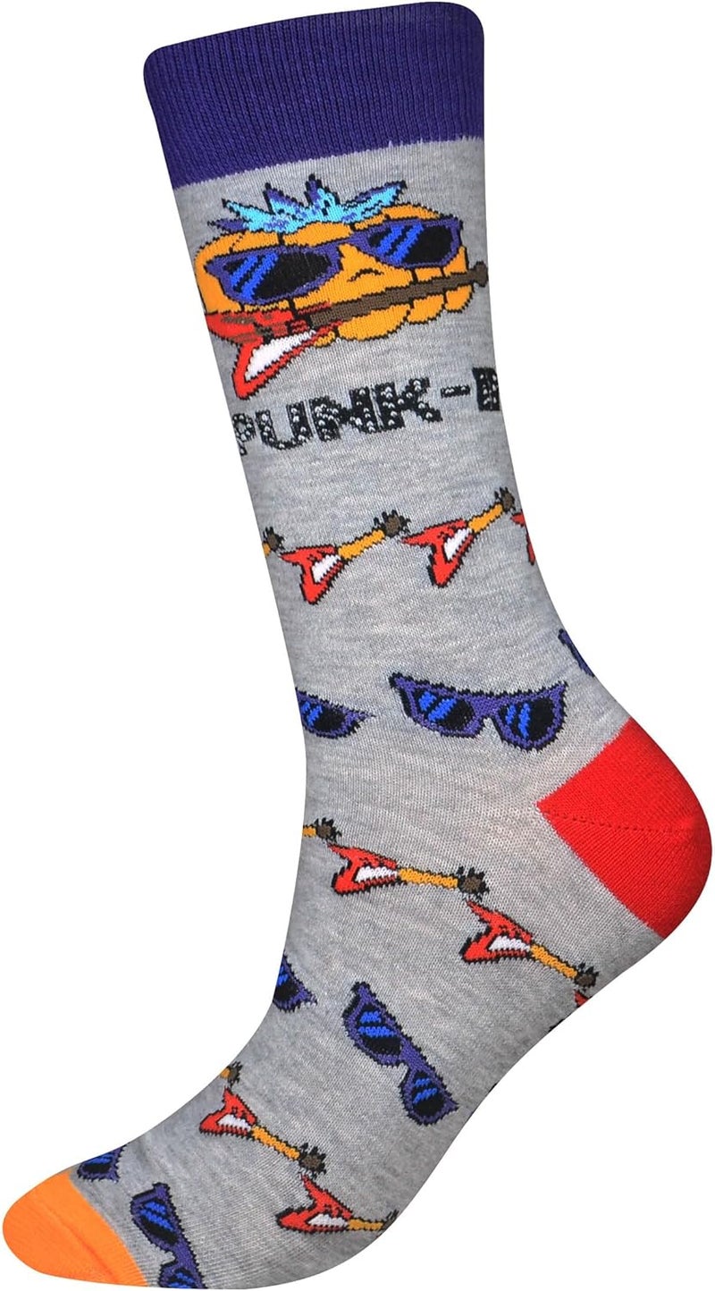 Cansok Men's 2/4 Packs Fun Crazy Novelty Dress Crew Socks - Image 3